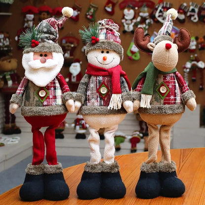 Muñecos de peluche de Papá Noel, muñeco de nieve, Reno,decoracion navideña.