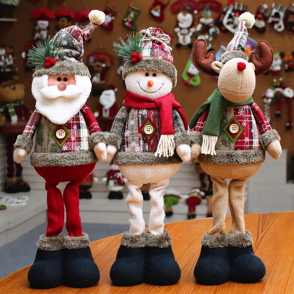 Muñecos de peluche de Papá Noel, muñeco de nieve, Reno,decoracion navideña.