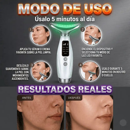Masajeador Facial 7 en 1 Luz Pulsada – Piel Más Joven y Radiante