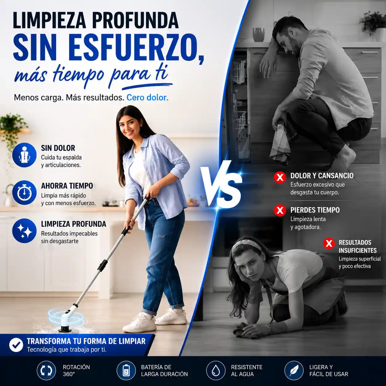 Cepillo Eléctrico 9 en 1 - Limpieza profunda en segundos