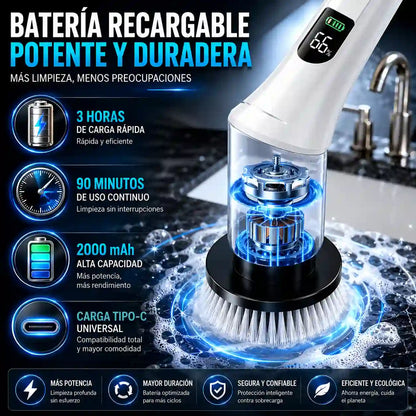 Cepillo Eléctrico 9 en 1 - Limpieza profunda en segundos