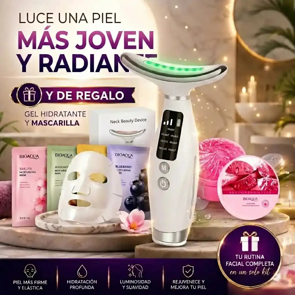Masajeador Facial 7 en 1 Luz Pulsada – Piel Más Joven y Radiante
