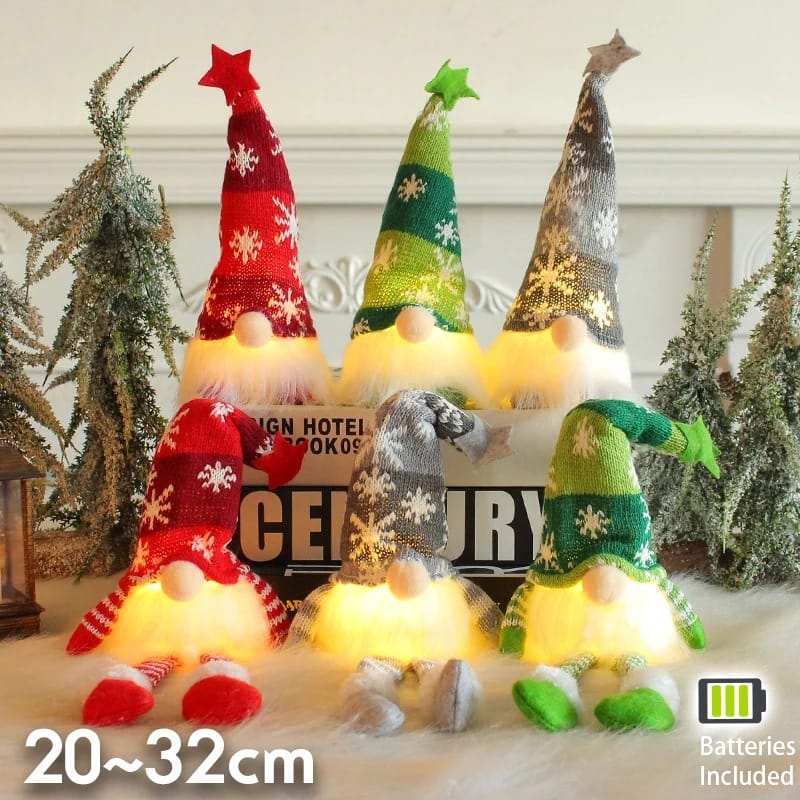 Muñeco de Gnomo navideño con luz led