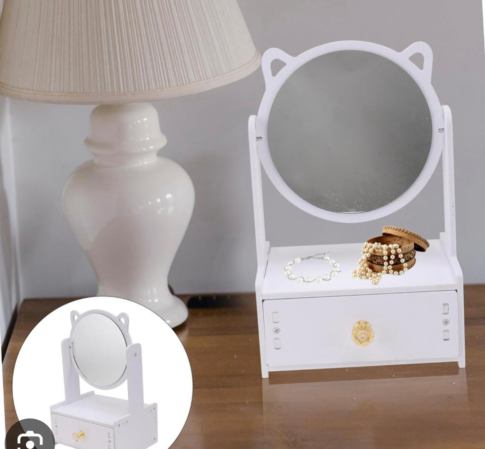 ESPEJO CON ORGANIZADOR Y OREJITAS DE GATO