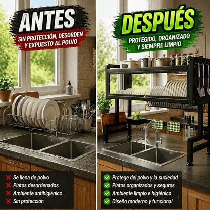Escurridor de Platos con Tapa Acrílica