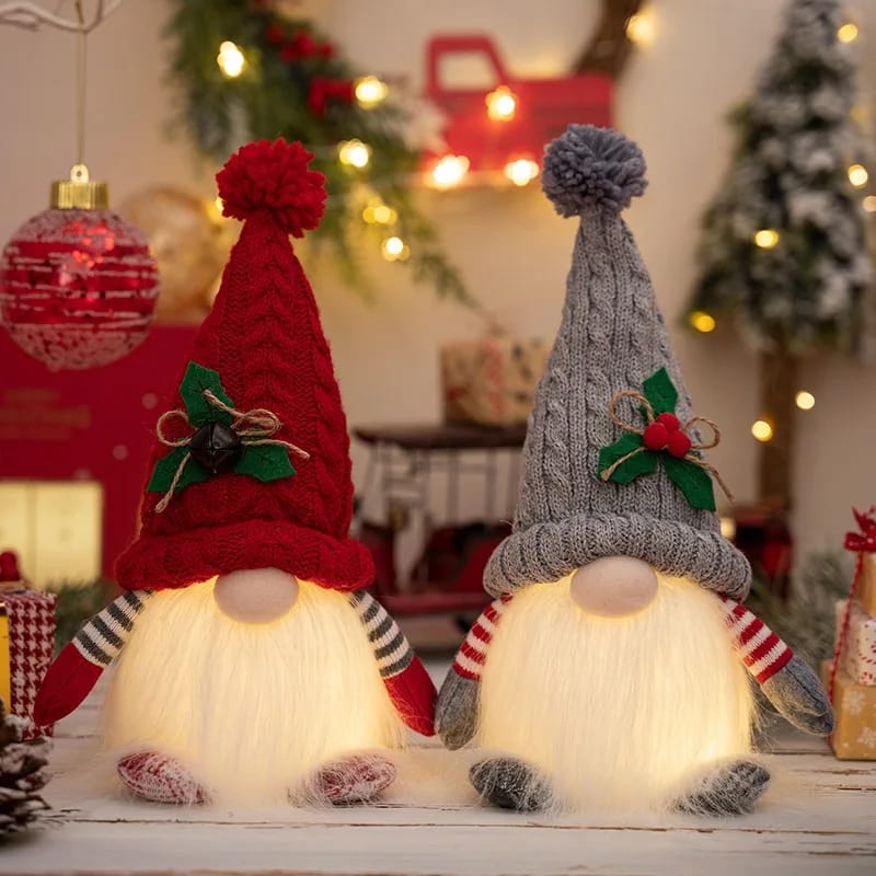 Muñeco de Gnomo navideño con luz led